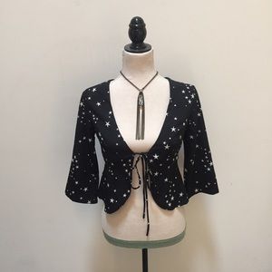 tie front blouse with stars